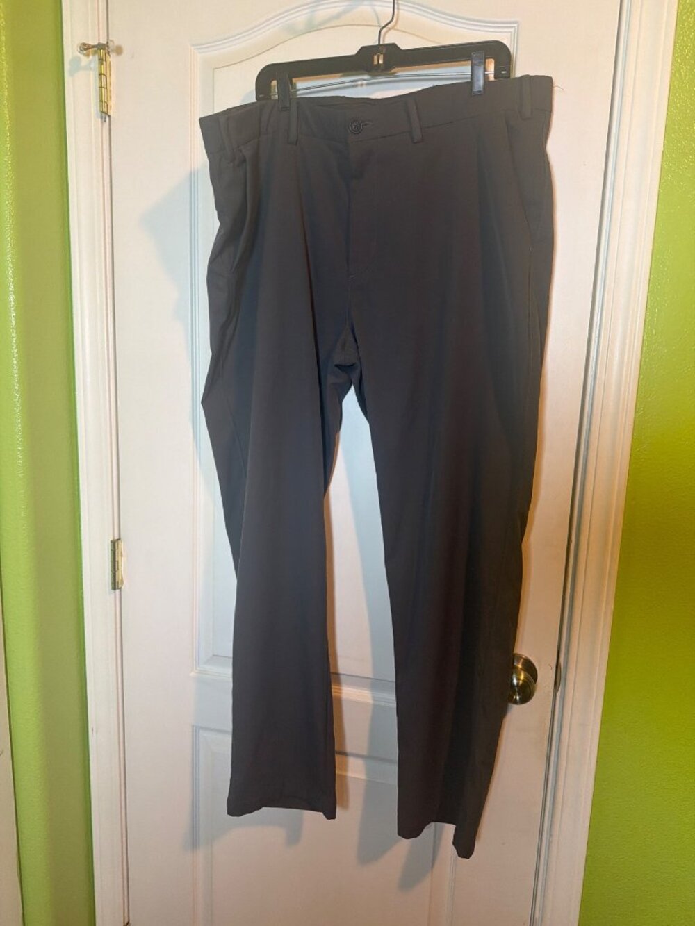 The Foundry Mens Dark Gray Trousers Size 46 Flat-Front Polyester Blend